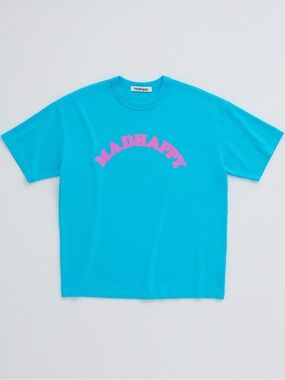 Madhappy Cooper Heavyweight Tee in Turquoise + Hot Pink